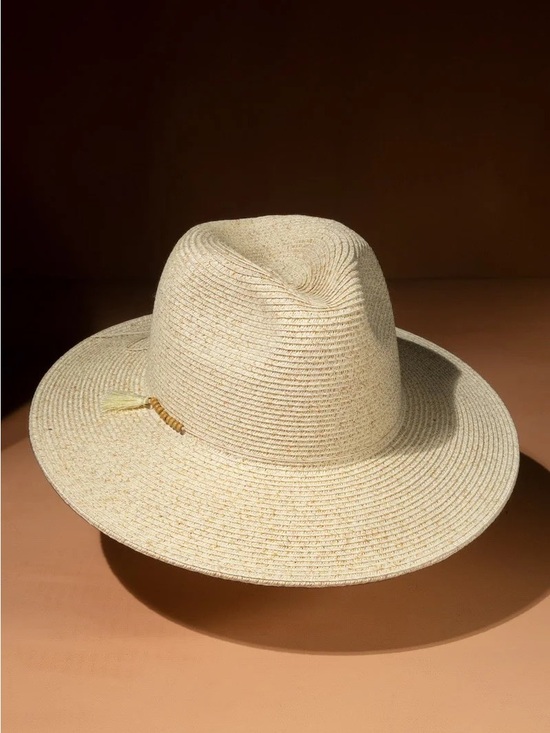 Accessories - Natural Straw Fedora Hat with Tassel